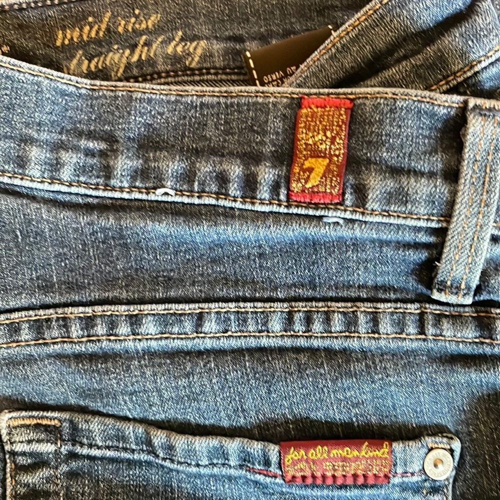 7 for all Mankind Jeans Size 30 mid rise straight leg with free 2nd pair